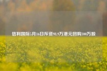 信利国际5月16日斥资98.9万港元回购100万股