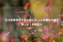 九江宜春领导干部任前公示，3人拟提名为县（市、区）长候选人