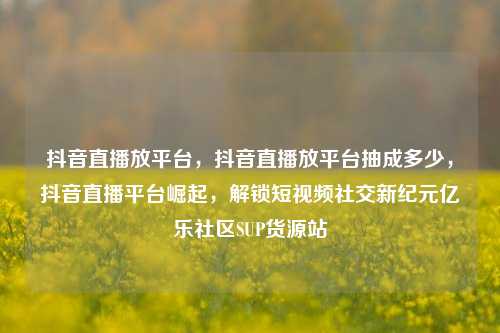 抖音直播放平台，抖音直播放平台抽成多少，抖音直播平台崛起	，解锁短视频社交新纪元亿乐社区SUP货源站  第1张