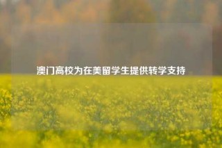 澳门高校为在美留学生提供转学支持