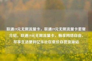 联通19元无限流量卡，联通19元无限流量卡套餐介绍，联通19元无限流量卡，畅享网络自由，尽享生活便利亿乐社区低价自营货源站
