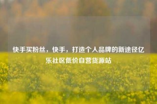 快手买粉丝，快手，打造个人品牌的新途径亿乐社区低价自营货源站