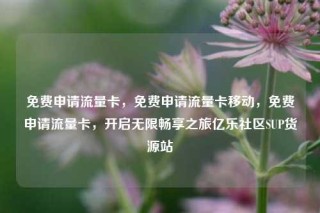 免费申请流量卡，免费申请流量卡移动，免费申请流量卡，开启无限畅享之旅亿乐社区SUP货源站