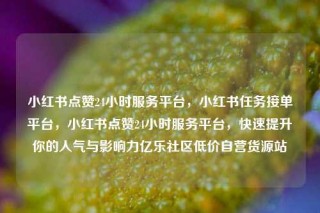 小红书点赞24小时服务平台，小红书任务接单平台，小红书点赞24小时服务平台，快速提升你的人气与影响力亿乐社区低价自营货源站