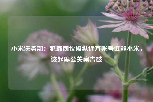 小米法务部：犯罪团伙操纵近万账号诋毁小米	，该起黑公关案告破  第1张