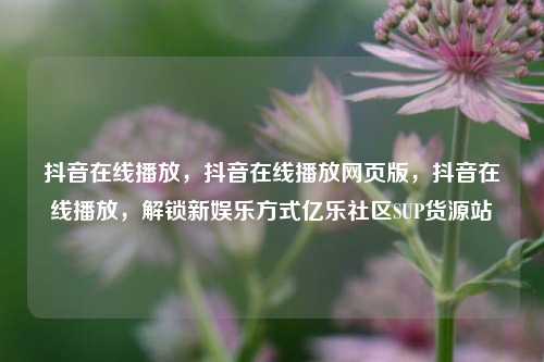 抖音在线播放，抖音在线播放网页版，抖音在线播放	，解锁新娱乐方式亿乐社区SUP货源站  第1张