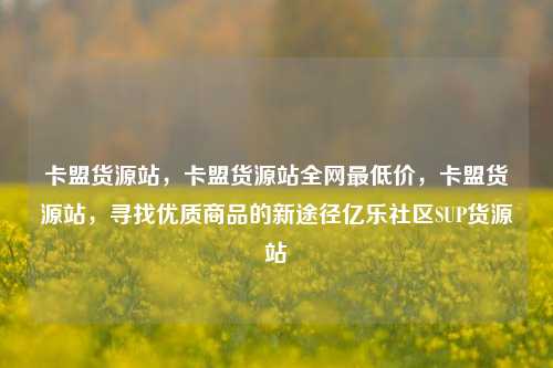 卡盟货源站	，卡盟货源站全网最低价，卡盟货源站，寻找优质商品的新途径亿乐社区SUP货源站  第1张